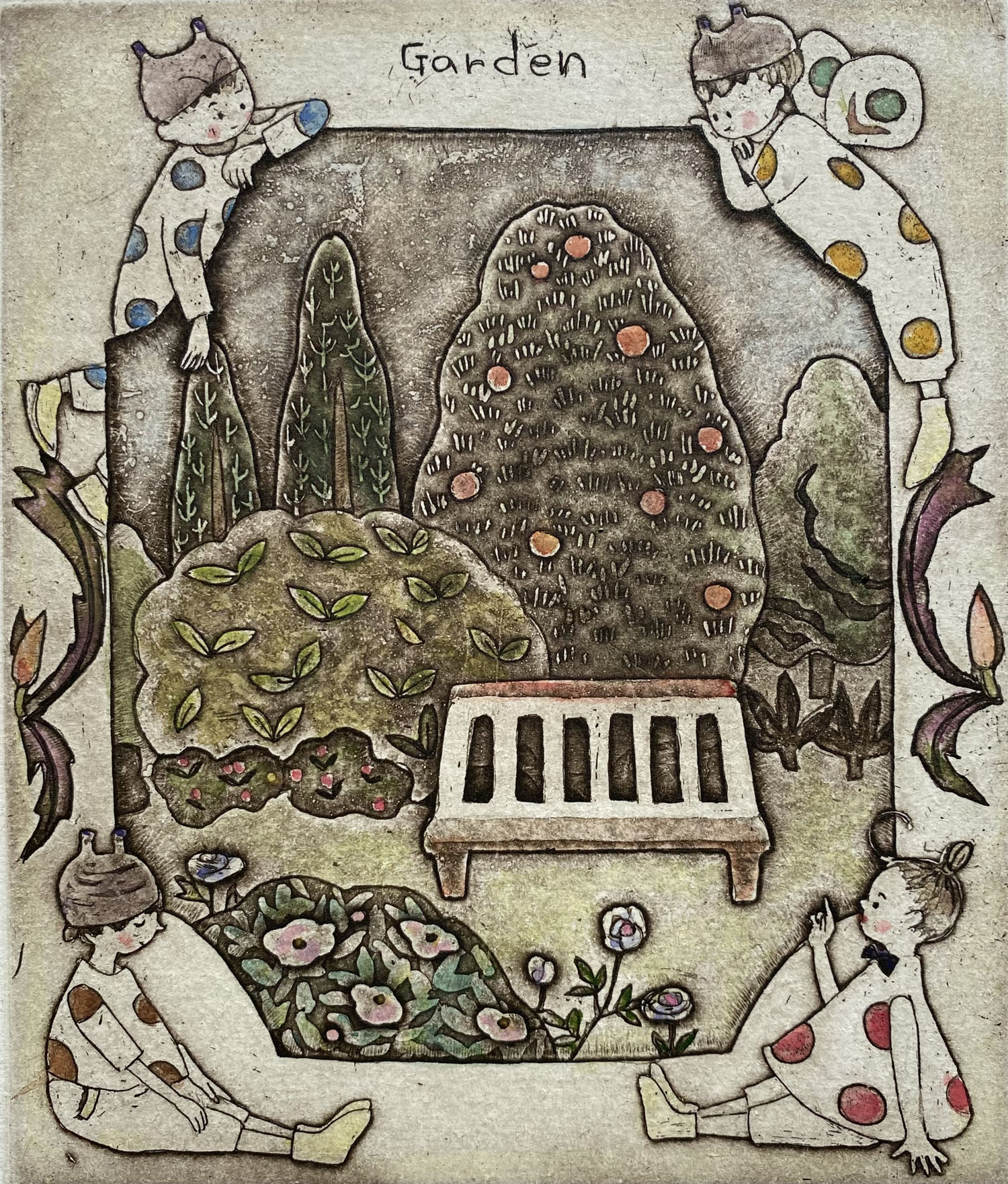 逸見亜古 銅版画展　－緑の庭で待ち合わせ－